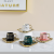80.90CC Affordable Luxury Style Electroplating Pattern Shape Coffee Cup 6-Piece Ceramic Coffee Set Set 6 Cups 6 Plates