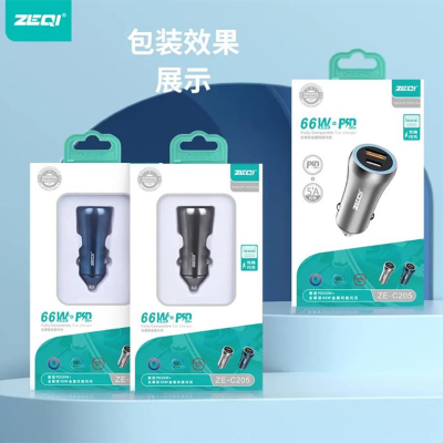 Zeqi C205 66W + Pd20w Flash Charger Car Charger Dual USB Qc3.0 Car Car Charger Super Fast Charge