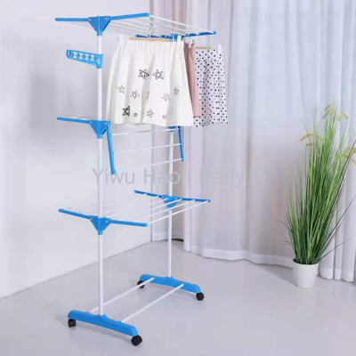 Single pole  3 layer clothes hanger  painted cloth rack towel rack