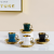 80.90CC Affordable Luxury Style Small Luxury Gold-Plated Coffee Cup 6-Piece Ceramic Coffee Set Set 6 Cups 6 Plates
