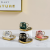 80.90CC Affordable Luxury Style Pattern Gold-Plated Shape Coffee Cup 6-Piece Ceramic Coffee Set Set 6 Cups 6 Plates