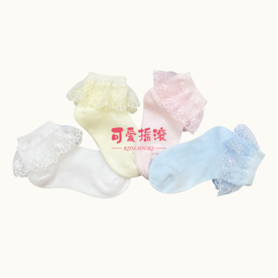 Children's Socks Butterfly Baby Pure Cotton Socks Solid Color Mesh Breathable Cute Dancing in School Season Lace Socks Comfortable