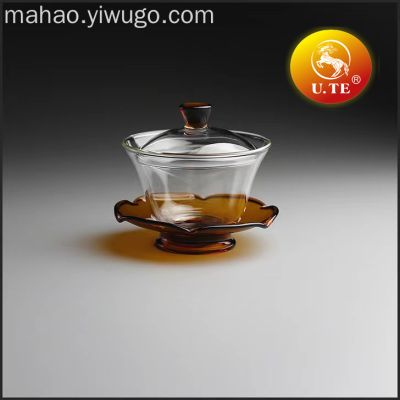 Heat-Resistant Glass Sancai Gaiwan Tea Cup Kung Fu Tea Set