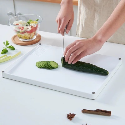 Factory Direct Sales Double-Sided Chopping Board Fruit and Vegetable Cutting Board Heighten and Thicken Chopping Board Non-Slip Leak-Proof Ground Garlic Chopping Block