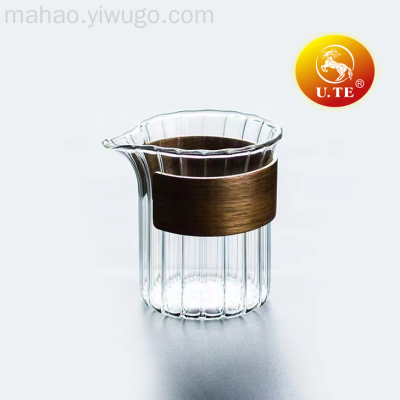 Heat-Resistant Glass Fair Cup with Wooden Cover