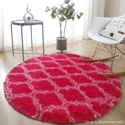 Round Silk Wool Carpet Hanging Basket Long Wool Computer Chair Yoga Rug Fluff Living Room Sofa Bedroom Door Mat