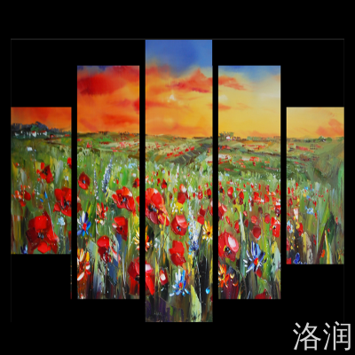 Tulip Oil Painting Decorative Painting Waterproof Oil Painting Decorative Painting Combination Oil Painting Decorative Calligraphy and Painting Oil Painting Decorative Calligraphy and Painting