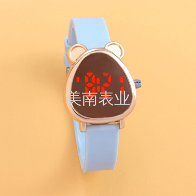 New Creative Mickey Mouse Led Watch Electroplated Alloy Electronic Meter Student Men and Women Watch