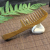 Factory Direct Sales Wholesale Natural Log Material Genuine Green Sandalwood Comb Fragrant Wood Wide Tooth Household Handle Hairdressing Comb