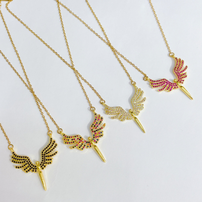 Europe and America Cross Border Hot Sale Angel Wings Necklace