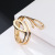 European and American Style Jewelry 2022 New Minimalist Bracelet Symmetrical Design Drop-Shaped Hollow Smooth Opening Bracelet for Women