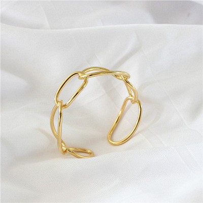 European and American Fashion Metal Hollow Circle Chain Copper High-Grade Bracelet Cold Ins Style Niche Bracelet