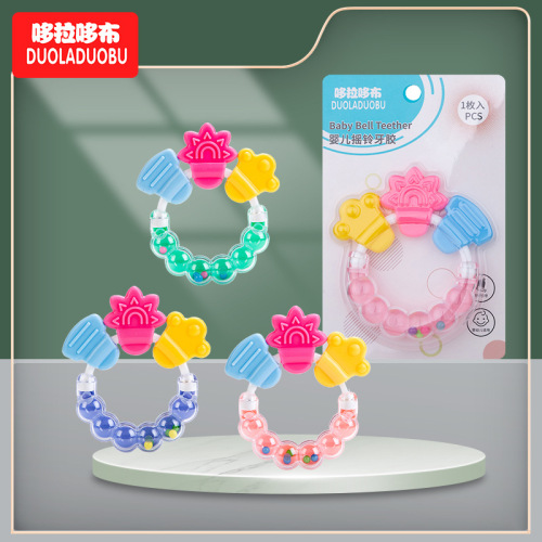 baby rattle teether ring silicone teether baby toys baby teeth holder supplies factory wholesale teeth grinder