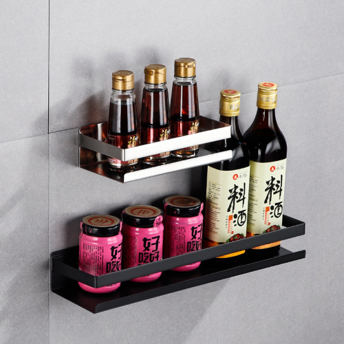 cross-border 304 stainless steel rack wall-mounted punch-free kitchen seasoning rack seasoning storage seasoning rack
