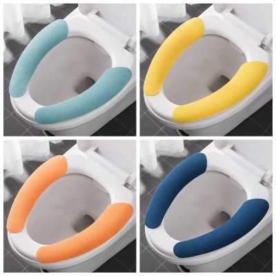 Sticky Toilet Seat Cover Pad Summer Lightweight Toilet Seat Cover Washable Self-Adhesive Toilet Seat Cover Color 2-Piece Packed Happy Day
