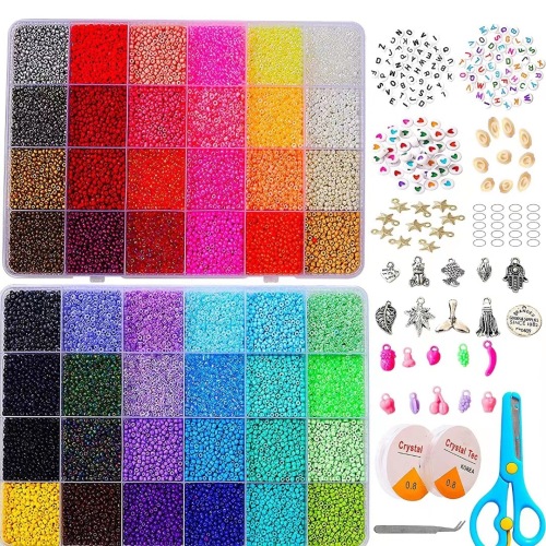 2mm Glass Beads DIY Rice Beads Set Handmade Beaded colorful Beads Accessories Amazon Hot Selling Factory Direct Hair