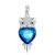 Owl Blue Crystal Necklace Pendant with Love Women's All-Match European and American Fashion Cross-Border Necklace