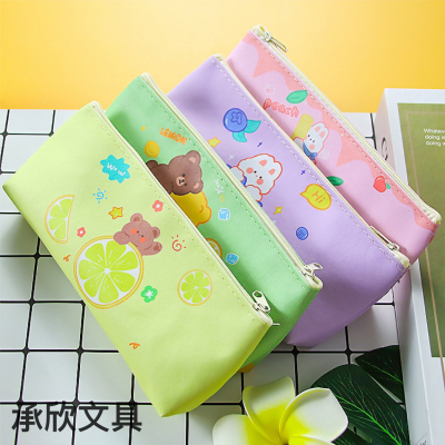 Cartoon large capacity Pu pen bag, pencil box,cartoon storage bag, support to sample customization factory direct sales