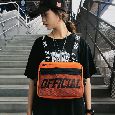 Trendy Cool Street Hip-Hop Vest Disco Bag Male and Female Overalls Functional Tactical Harden Same Style Internet Celebrity Waist Bag Chest Bag