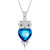 Owl Blue Crystal Necklace Pendant with Love Women's All-Match European and American Fashion Cross-Border Necklace