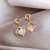 925 Silver Needle Opal Earrings Female Korean Graceful Geometric Square Heart Shape with Diamond Eardrops Ins Simple Earrings Female