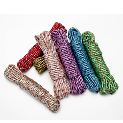 Factory Direct Supply 10 M Colored Cloth Rope Clothesline Binding Rope Household Rope Wholesale Two Yuan Store Supply