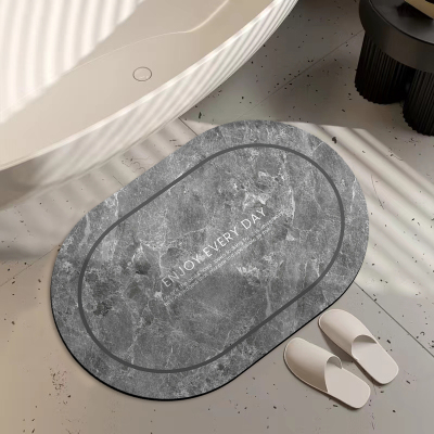Marbling Bathroom Absorbent Floor Mat Soft Diatom Ooze Foot Mat Non-Slip Toilet Toilet Entrance Quick-Drying Door Mat