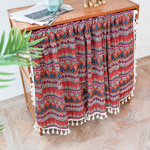 bohemian cabinet curtain dustproof partition short curtain b & b small window curtain fabric half curtain door curtain shoe cabinet curtain