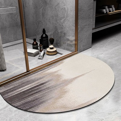 Semicircle Bathroom Entrance Floor Mat Bathroom Quick-Drying Absorbent Diatom Ooze Soft Mat Home Shower Non-Slip Foot Mat