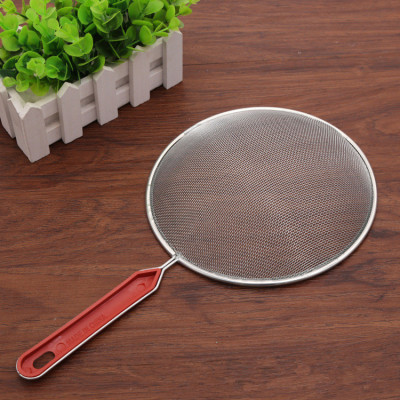 Wholesale Two Yuan Store Supply 16cm Oil Filtering Mesh Red Handle Oil Filtering Mesh Oil Grid Filter Kitchen Supplies