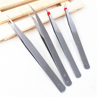 Factory Direct Sales Stainless Steel Straight Pointed Small Tweezers High Quality and Low Price Wholesale One Yuan Store Supply