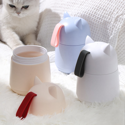 450ml Japanese Cat Ears Plastic Stainless Steel Breakfast Cup