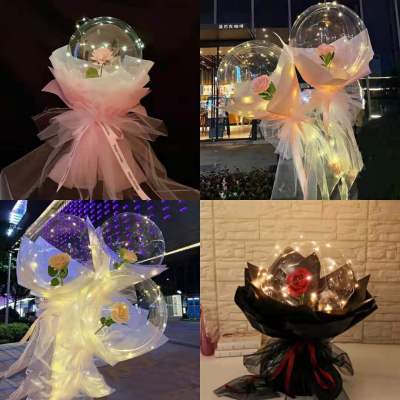 Stall Hot Sale Balloon Internet Celebrity Bounce Ball Rose Stall Night Market Best-Selling Luminous Valentine's Day for Girlfriend Wholesale