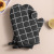 Kitchen Microwave Oven Insulated Gloves Thickened Plaid Anti-Scalding Heat-Resistant Gloves Heatproof Baking Cotton Linen Oven Gloves