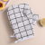 Kitchen Microwave Oven Insulated Gloves Thickened Plaid Anti-Scalding Heat-Resistant Gloves Heatproof Baking Cotton Linen Oven Gloves