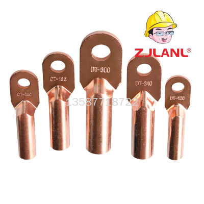 DT Copper Nose Coppper Cable Lug Oil-Blocking Terminal Cable Tailpiece Red Copper Cable Lug Cold Compression Terminal Tin-Plated