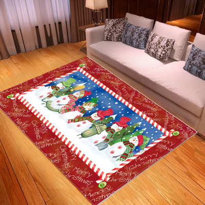 Funny Snowman Christmas Doormat Bedroom Living Room Soft Christmas Doormat Indoor Home Carpet Decoration Kitchen Pad