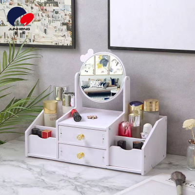 INS Makeup Mirror Table Mirror Large Desktop Vanity Mirror with Storage Box Internet Celebrity Minimalist Dormitory Princess Mirror