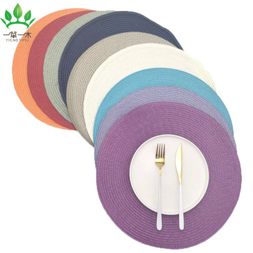 pp placemat hand-woven heat proof mat disposable coaster decorative pad amazon hot multi-color optional