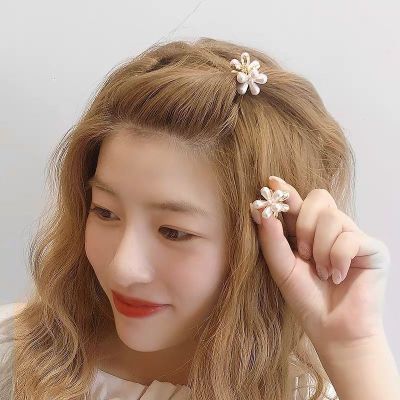 Five Petal Flower Pearl Clip Hairware Female Camellia Internet Celebrity Fringe Hairpin Korean Flower Hairpin Small Hair Grabbing Clip