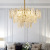 French Entry Lux Crystal Restaurant Copper Glass Retro Lamp in the Living Room Simple American Lamps Bedroom Light Shell Chandelier