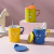 Creative Trendy Contrast Color Fun Expression Mug Fashion Life Simple Leisure Office Home Ceramic with Lid