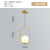 Nordic Copper Bedside Chandelier Creative Glass Ball Single Head Small Droplight Light Luxury and Simplicity Dining Room Bedroom Bar Lamp