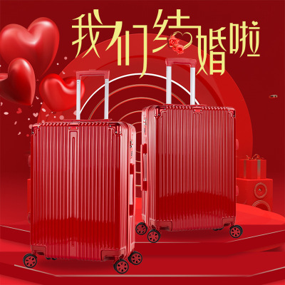 Marriage Suitcase Dowry Wedding Gifts Red Suitcase Suitcase Trolley Case Dowry Suitcase Vintage Red Luggage Wholesale