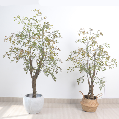 Common Nandina Emulational Greenery Bonsai  Green Plant  Floor Ornaments Living Room Interior Bonsai Simulation Plant