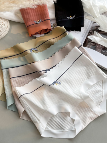 Xinjiang long-Staple Cotton Underwear Women‘s Cotton Breathable Crotch Mid-Waist Thin Seamless Cotton Women‘s Triangle Shorts Head