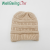 Winter Knitting Hat Women Bandeau Cap with Hair Extensions Outdoor Keep Warm Woolen Cap