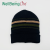 Men's Striped Brushed Polyester Cotton Knitted Sleeve Cap Fleece-Lined Outdoor Cycling Wool Keep Warm Hat