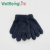 Children's Plush Striped Monochrome Half Velvet Winter Warm Fleece-Lined Knitted Gloves