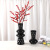 Simple Modern High-End Geometric Frosted Black and White Glass Vase Model Room Home Soft Outfit Crafts Flower Container